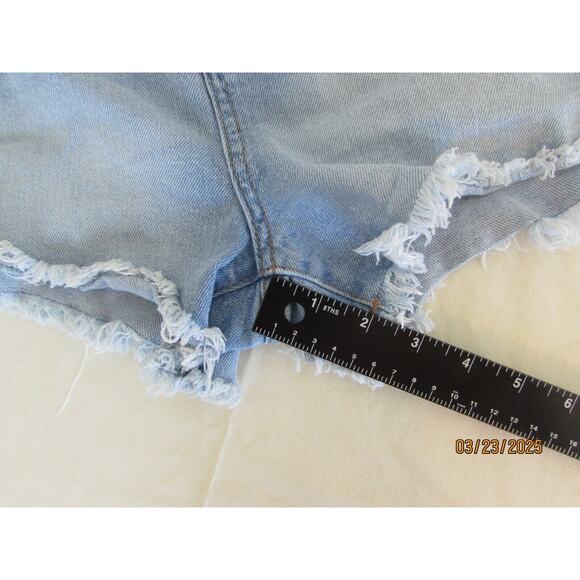 Thrashed Micro Kendall+Kylie‎ Denim The Drifter High Rise Shorts Sz 9/29 - Picture 3 of 9
